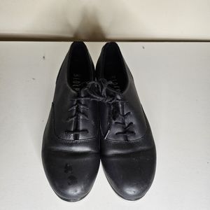 Bloch Black Leather Shockwave Lace Up Tap Dance Shoes 7M